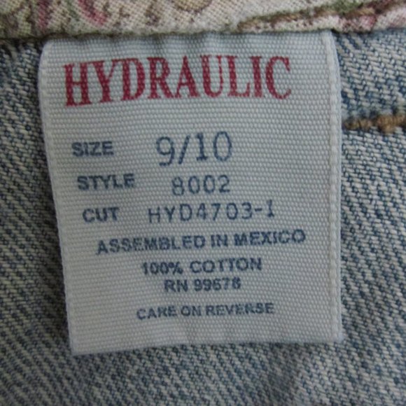 HYDRAULIC WOMEN'S SIZE 9 10 BLUE SLUB DENIM JEAN SKIRT SHORT MINI DISTRESSED - Picture 6 of 7